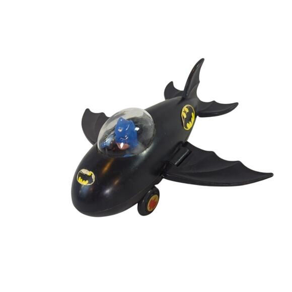 Batman 1975 Hong Kong Azrak Hamway Plastic Friction Batplane Toy DC Comics - Picture 1 of 8